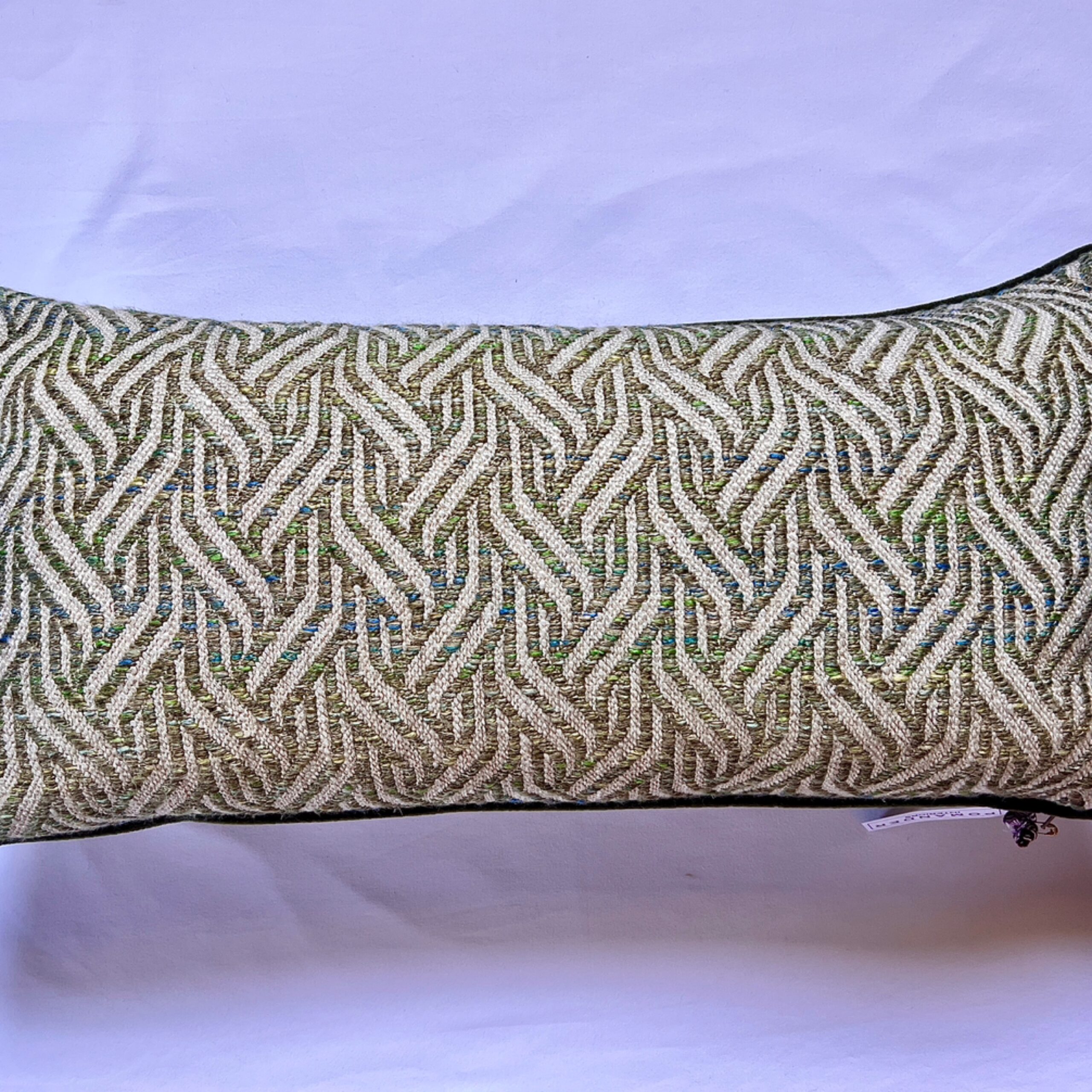 Green pure wool weave cushion